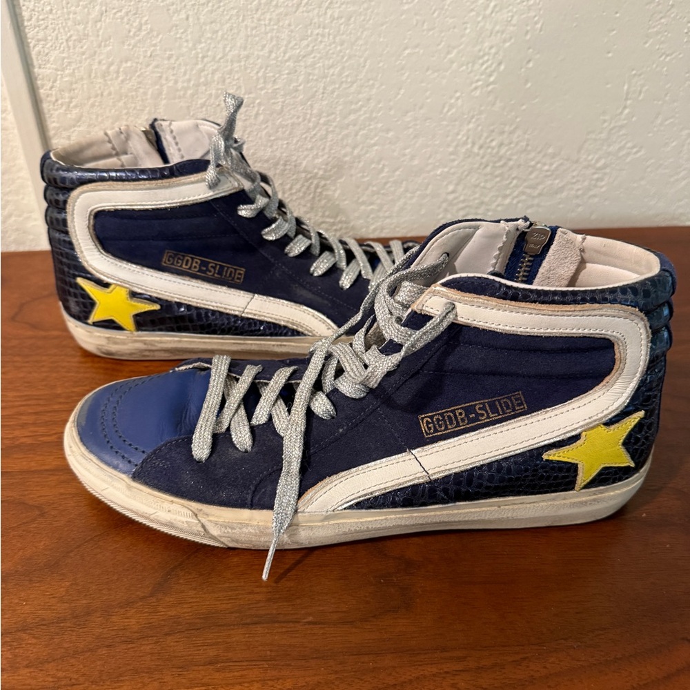 Golden Goose slide high top sneakers navy men’s size 42